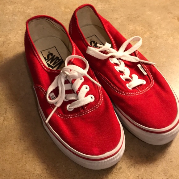 vans shoes all red